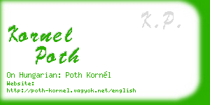 kornel poth business card